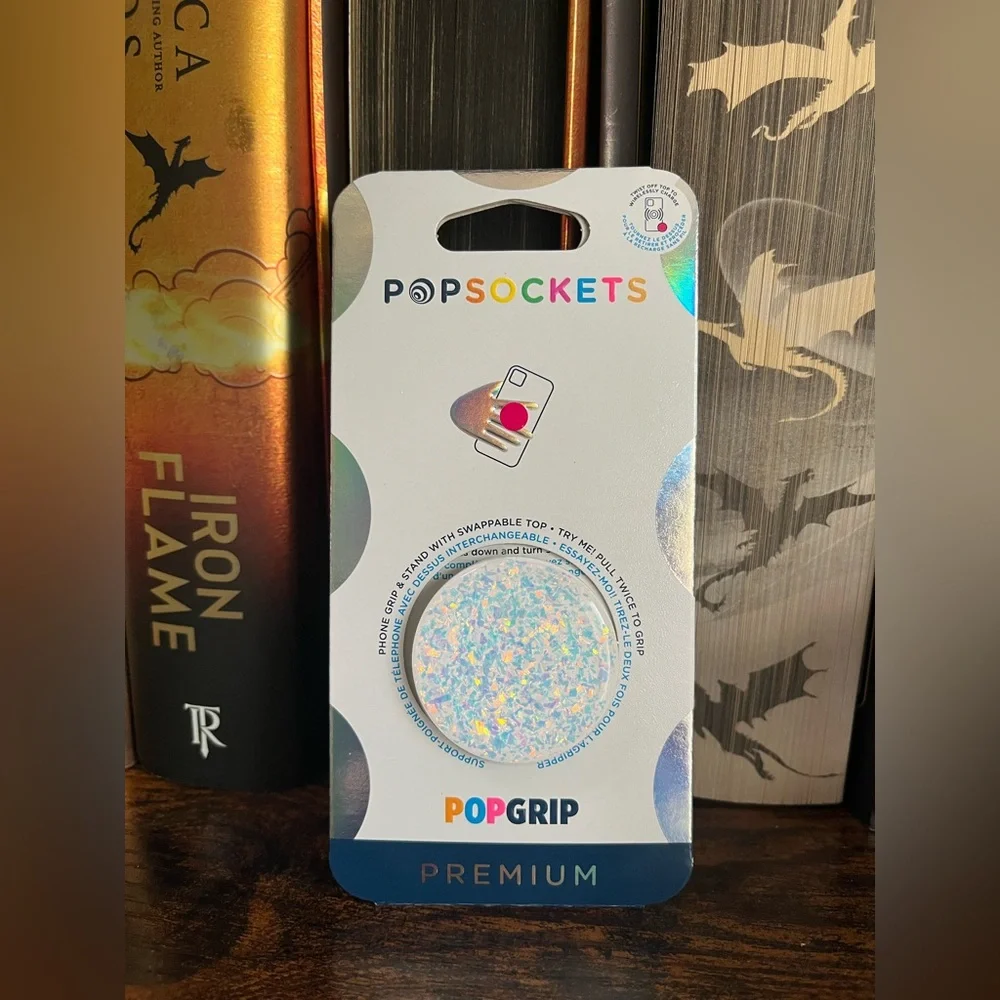 PopSocket PopGrip Premium - Iridescent Confetti White Phone Grip & Stand